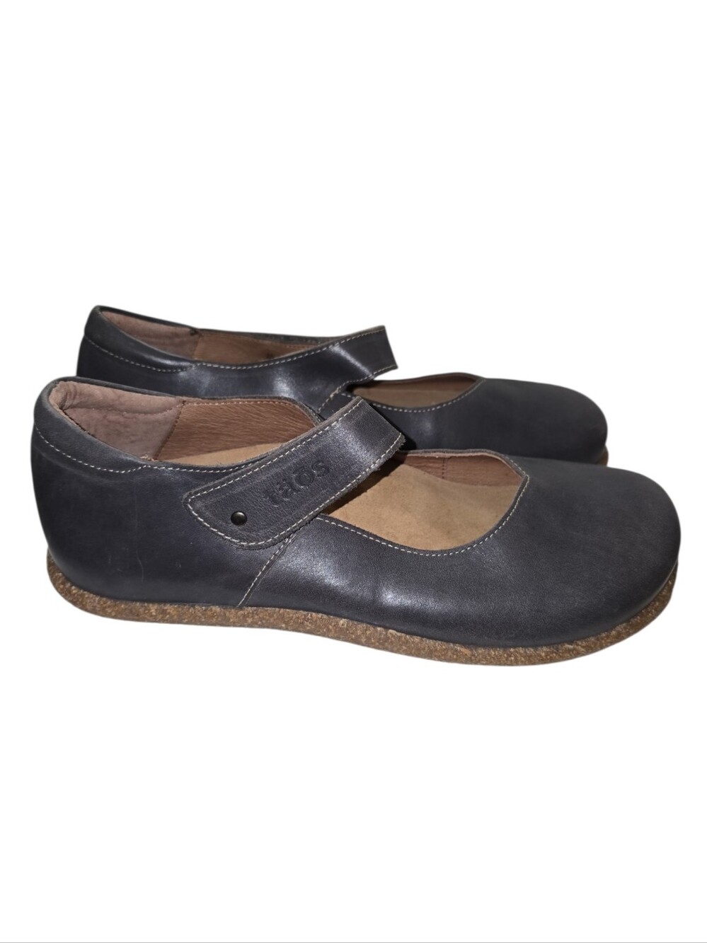 Taos Women's Ultimate Leather Mary Jane Shoes Grey 38 7-7.5 Orthotic LIKE NEW - Picture 3 of 8
